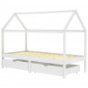 Cama para crianças c/ gavetas 90x200 cm pinho maciço branco 2