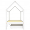 Estructura de cama infantil cajones madera pino blanco 90x200cm 4