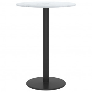Tablero de mesa diseño mármol vidrio templado blanco Ø30x0.8 cm H