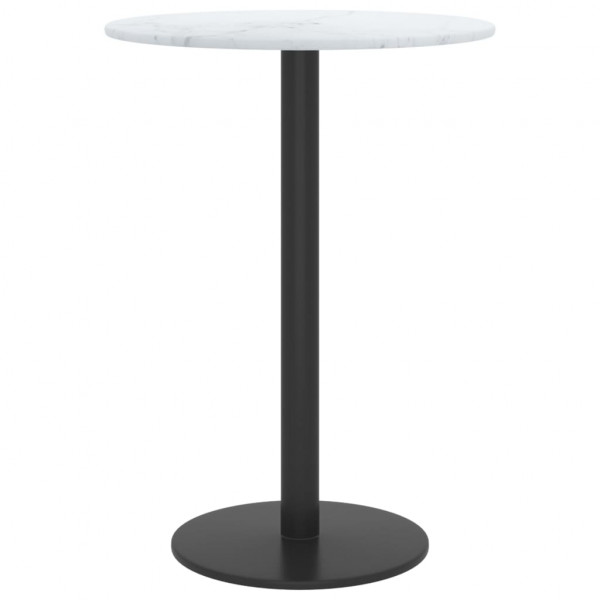 Tablero de mesa diseño mármol vidrio templado blanco Ø30x0.8 cm M 2