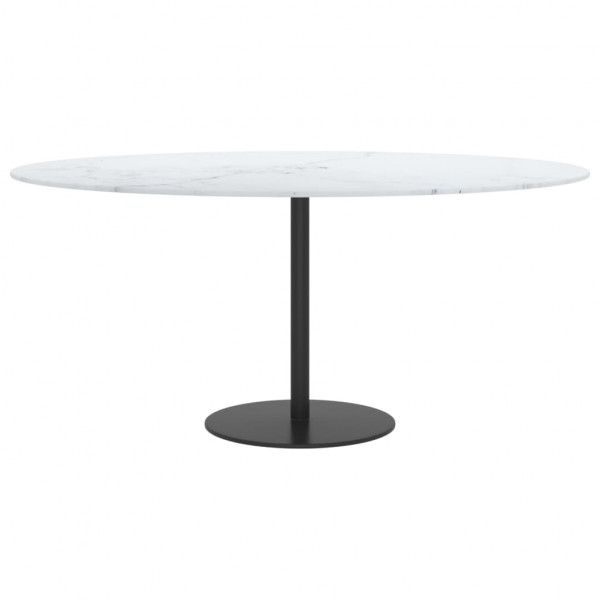 Tablero de mesa diseño mármol vidrio templado blanco Ø90x1 cm M 2