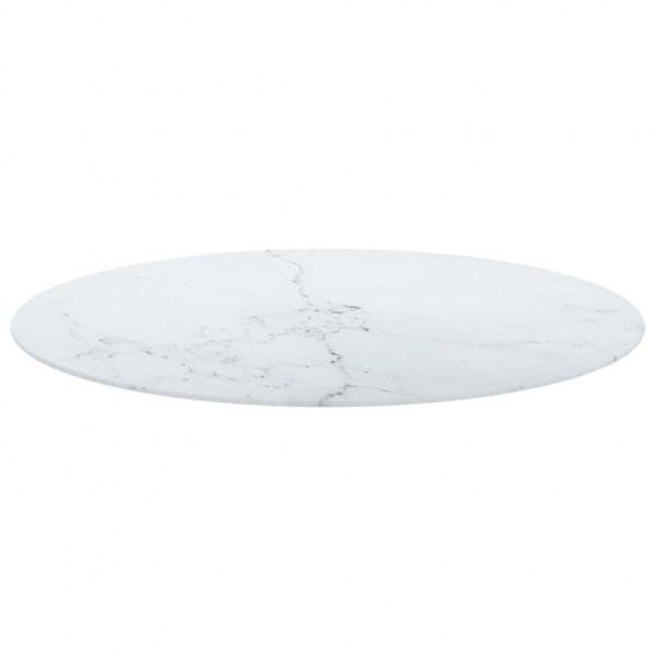 Tablero de mesa diseño mármol vidrio templado blanco Ø90x1 cm M 3
