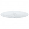 Tablero de mesa diseño mármol vidrio templado blanco Ø90x1 cm 3
