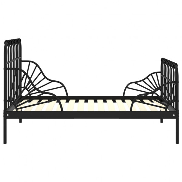 Estructura de cama extensible metal negra 80x130/200 cm M 3