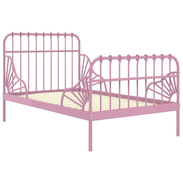 Estructura de cama extensible metal rosa 80x130/200 cm M 2