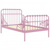 Estrutura de cama extensível em metal rosa 80x130/200 cm 2