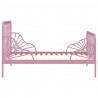 Estructura de cama extensible metal rosa 80x130/200 cm 3