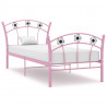 Estrutura de cama com design de futebol 90x200 cm metal rosa 1