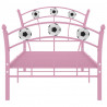Estructura de cama con diseño de fútbol metal rosa 90x200 cm 3