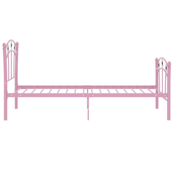 Estrutura de cama com design de futebol 90x200 cm metal rosa M 4