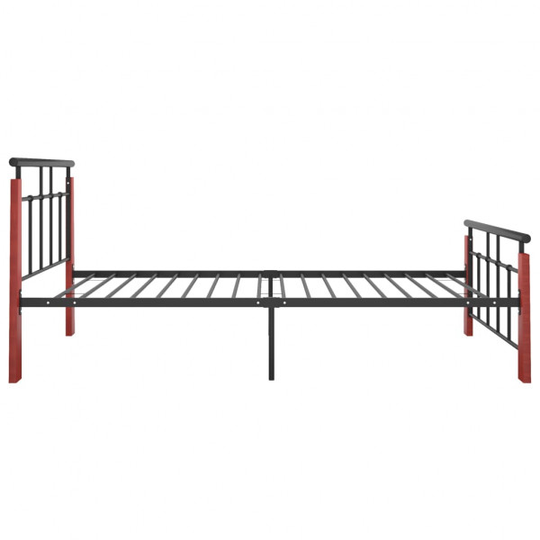 Estructura de cama metal y madera maciza de roble 90x200 cm M 4