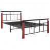 Estructura de cama metal y madera maciza de roble 130x200 cm 2