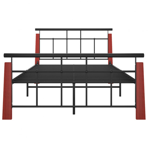 Estrutura de cama 120x200 cm metal/madeira de carvalho maciça M 3