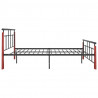 Estructura de cama metal y madera maciza de roble 130x200 cm 4