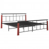 Estructura de cama madera maciza de roble metal 180x200 cm 2