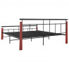 Estructura de cama madera maciza de roble metal 180x200 cm 5