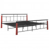 Estructura de cama metal y madera maciza de roble 200x200 cm 2