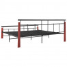 Estructura de cama metal y madera maciza de roble 200x200 cm 5