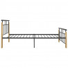 Estructura de cama metal y madera maciza de roble 100x200 cm 4