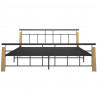 Estructura de cama metal y madera maciza de roble 180x200 cm 3