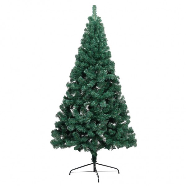 Meia árvore de Natal artificial com suporte 120 cm PVC verde M 3