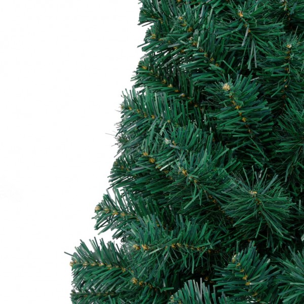 Medio árbol de Navidad artificial con soporte PVC verde 240 cm M 5