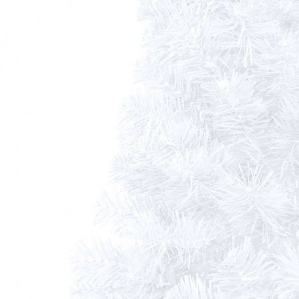 Medio árbol de Navidad artificial con soporte PVC blanco 180 cm M 5