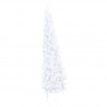 Medio árbol de Navidad artificial con soporte PVC blanco 240 cm 4