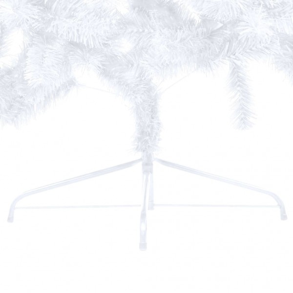 Medio árbol de Navidad artificial con soporte PVC blanco 240 cm M 5