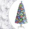 Árbol de Navidad artificial con luces fibra óptica blanco 64 cm 1