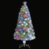 Árbol de Navidad artificial con luces fibra óptica blanco 64 cm 2