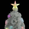 Árbol de Navidad artificial con luces fibra óptica blanco 64 cm 5