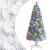 Árbol de Navidad artificial con luces fibra óptica blanco 150cm 1