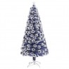 Árbol de Navidad con luces fibra óptica blanco y azul 150 cm 3