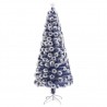 Árbol de Navidad con luces fibra óptica blanco y azul 180 cm 3