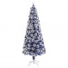 Árbol de Navidad con luces fibra óptica blanco y azul 210 cm 3