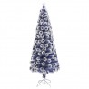 Árbol de Navidad con luces fibra óptica blanco y azul 240 cm 3