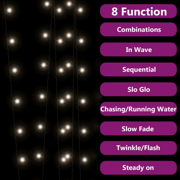 Luzes solares 5pcs 5x200 LED p/ interior/exterior branco frio M 4