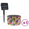 Luzes solares 5pcs 5x200 LEDs p/ interior/exterior coloridas 2
