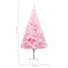 Árbol de Navidad artificial con soporte PVC rosa 240 cm 5