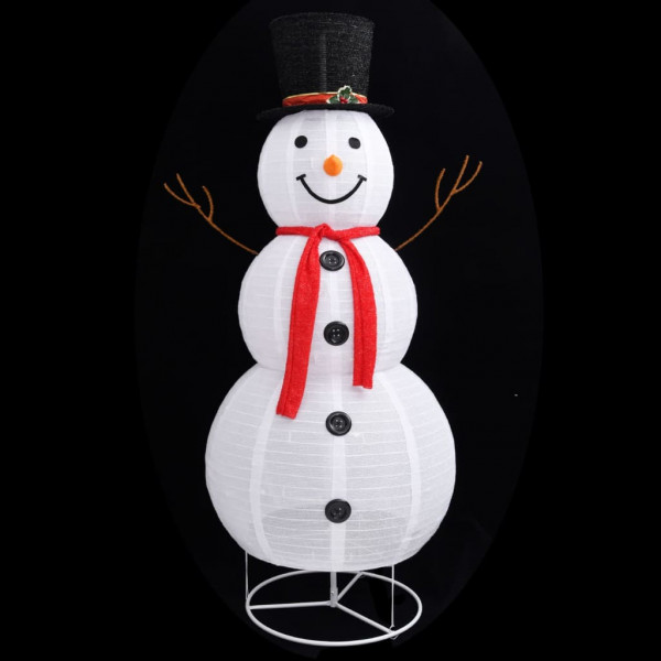 Muñeco de nieve de Navidad con luces LED tela lujosa 180 cm M 5