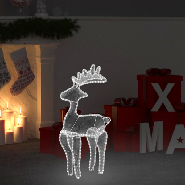 Reno decorativo navideño con malla 306 LED 60x24x89 cm D