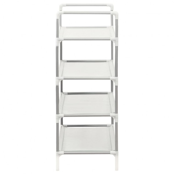 Sapateira com 4 prateleiras metal e tecido-não-tecido prateado M 5