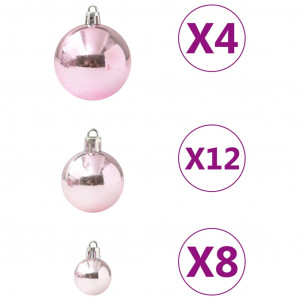 Juego de bolas de Navidad 100 piezas rosa H