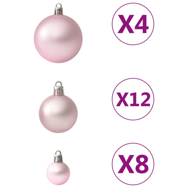 Juego de bolas de Navidad 100 piezas rosa M 5