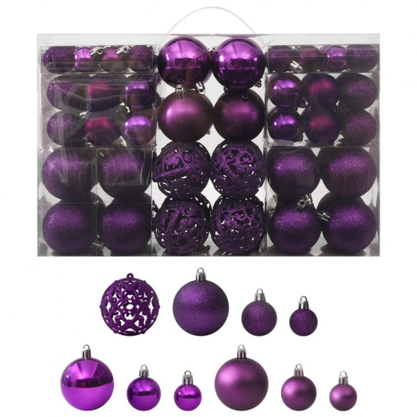 Juego de bolas de Navidad 100 piezas morado D