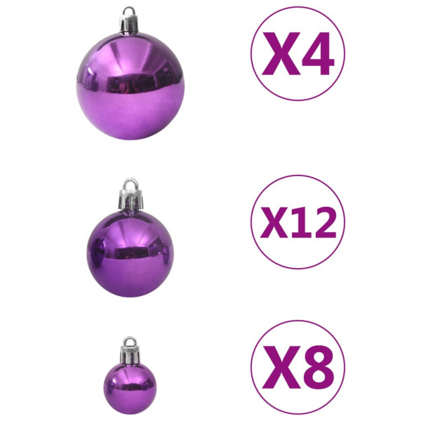 Juego de bolas de Navidad 100 piezas morado M 3