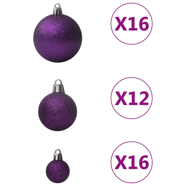 Juego de bolas de Navidad 100 piezas morado M 4