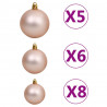Conjunto de bolas de Natal 61 pzas com pico 150 LED ouro rosa 3