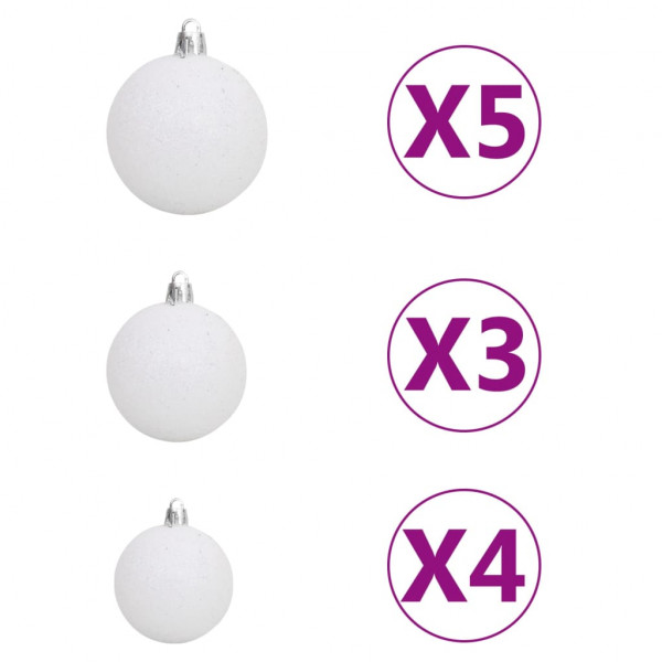 Set de bolas de Navidad 61 pzas con pico 150 LED blanco y gris M 2